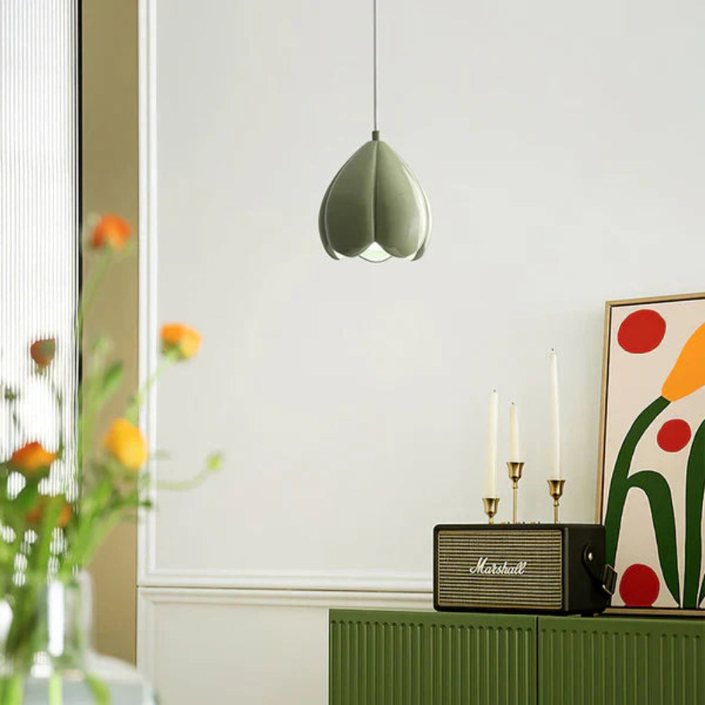 Modern Floral Resin Pendant Light for Indoor Spaces | Zelorae