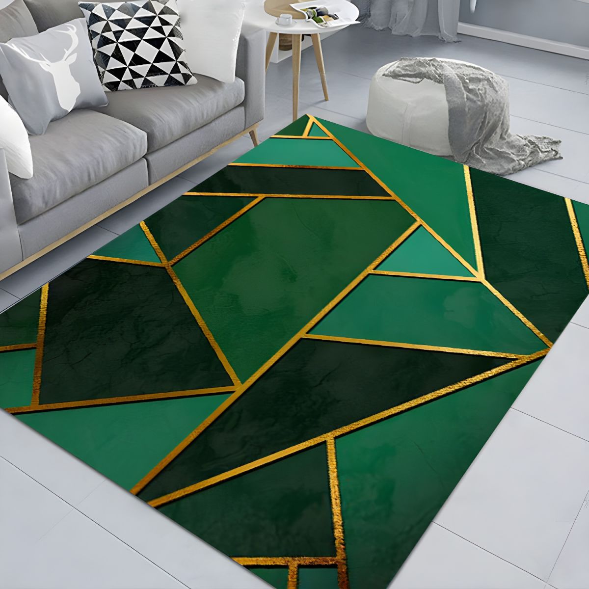 Modern Glam Geometric Non Slip Area Rug Rectangular | Braven