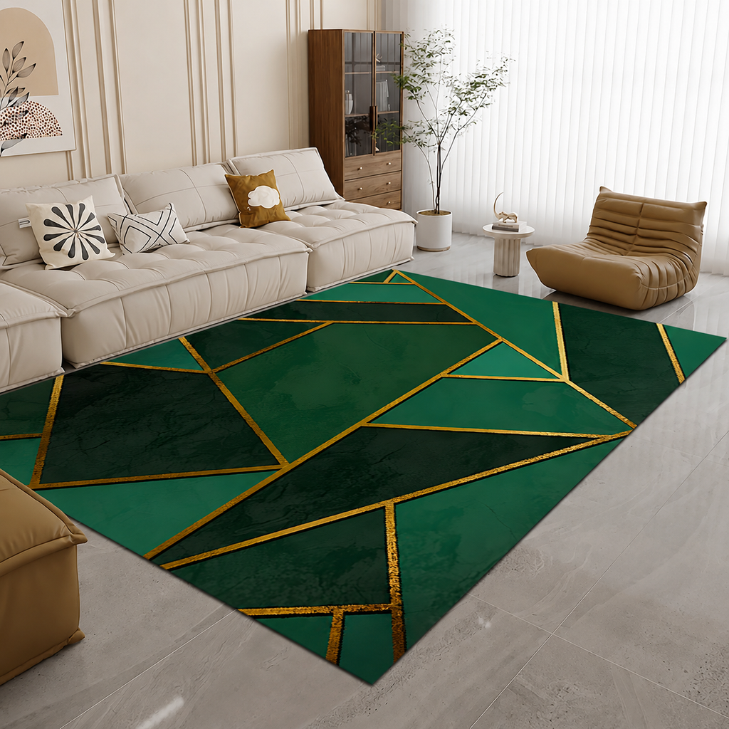 Modern Glam Geometric Non Slip Area Rug Rectangular | Braven