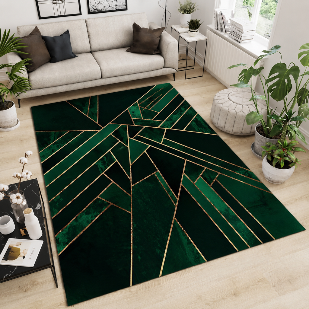 Modern Glam Geometric Rug For Living Room And Bedroom | Solvique