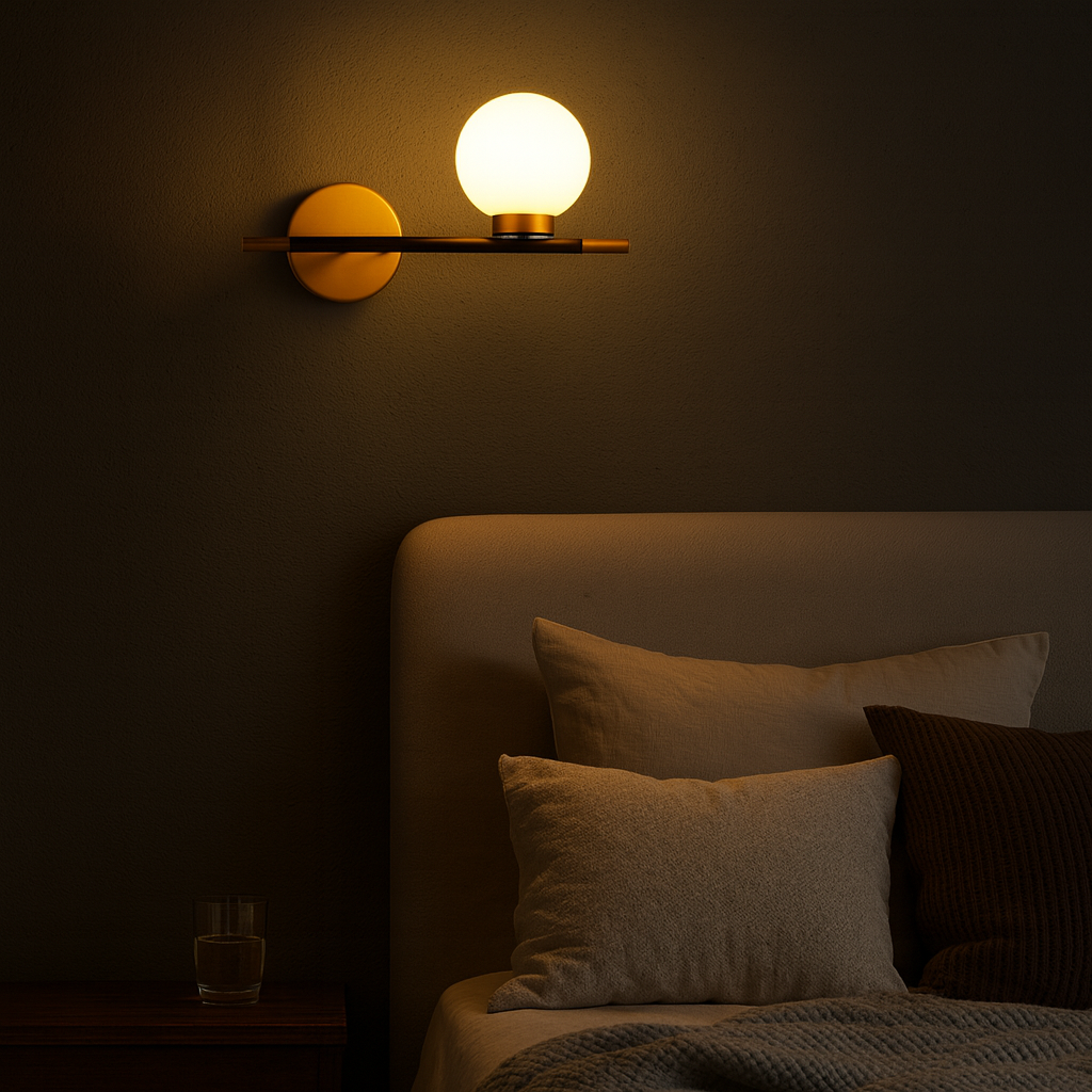 Modern Glass Globe Metal Bar Wall Light Fixture | Glowbar