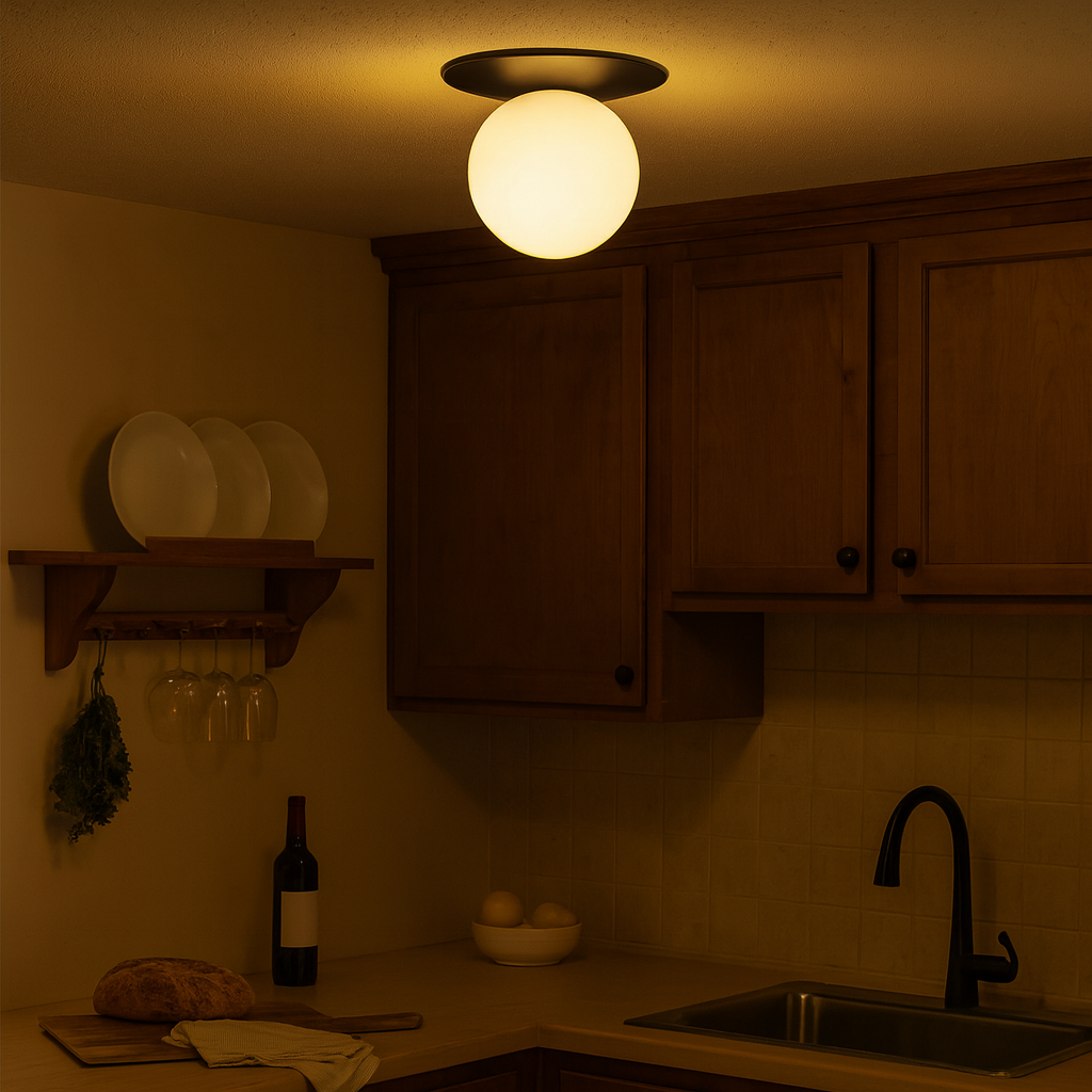 Modern Glass Sphere LED Ceiling Light Fixture | Norviax