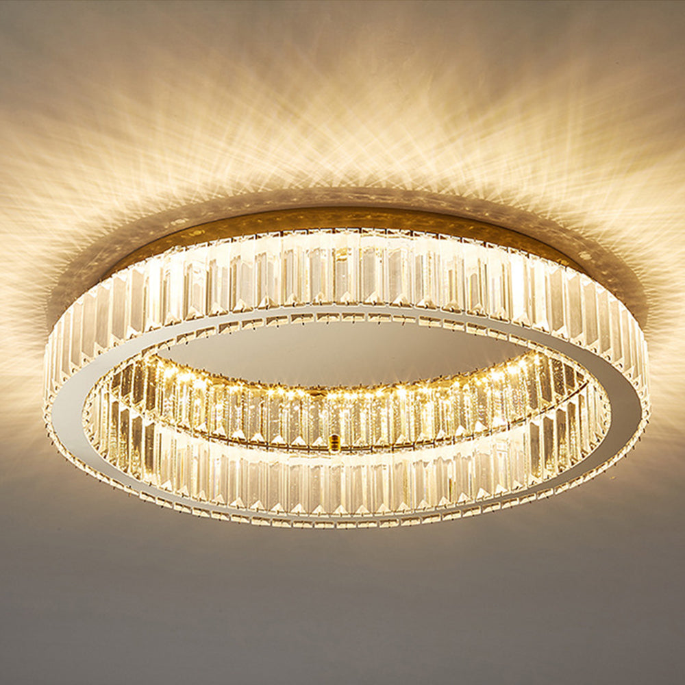 Modern Gold Crystal Ceiling Light Fixture | Solira