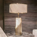 Modern Gold Table Lamp with Fabric Cylinder Shade | Luminara