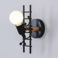 Modern Industrial Wood and Metal Figure Wall Light | Denrix
