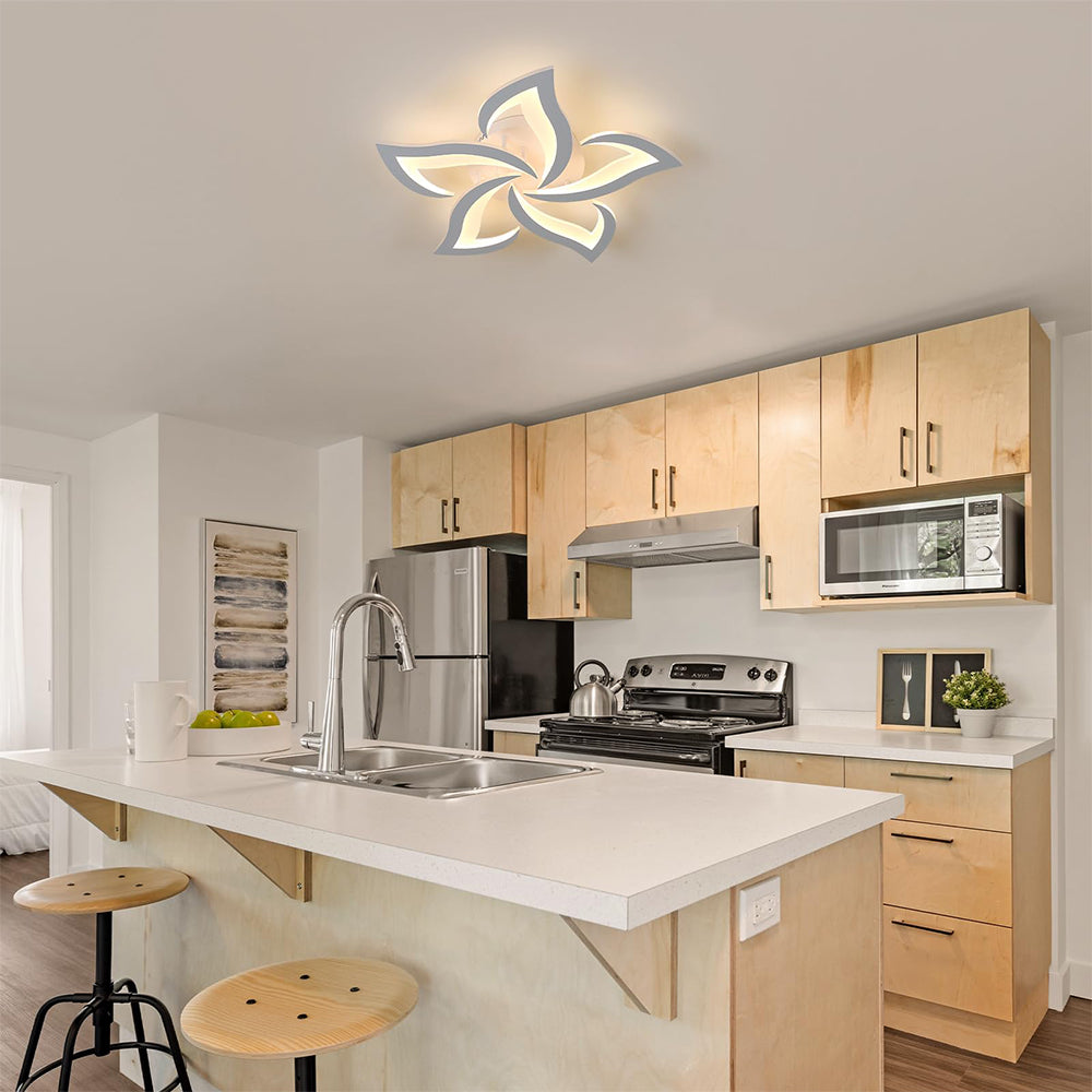 Modern Iron LED Ceiling Light with Floral Design | Solexa
