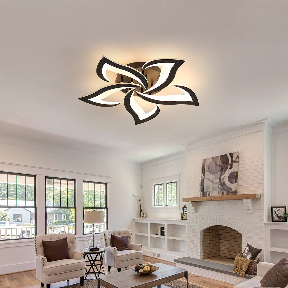 Modern Iron LED Ceiling Light with Floral Design | Solexa