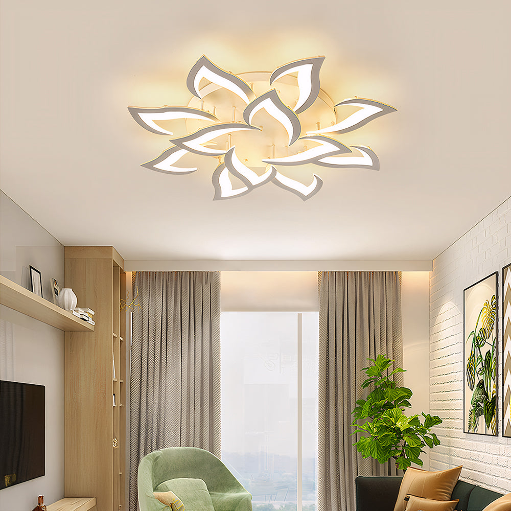 Modern Iron LED Ceiling Light with Floral Design | Solexa