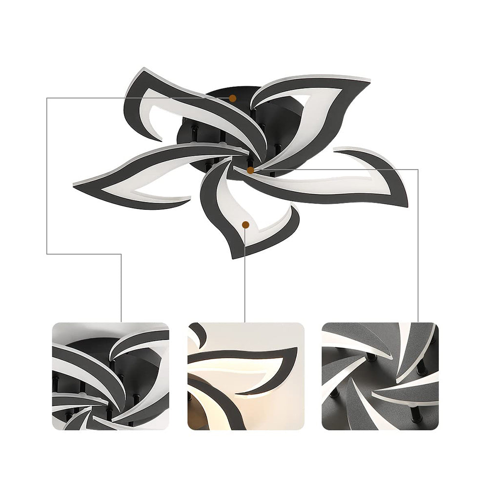 Modern Iron LED Ceiling Light with Floral Design | Solexa