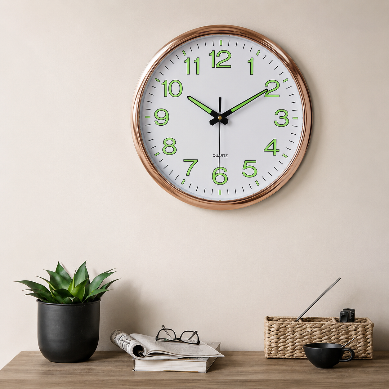 Modern LED Display Wall Clock Illuminated Digital | Vandor
