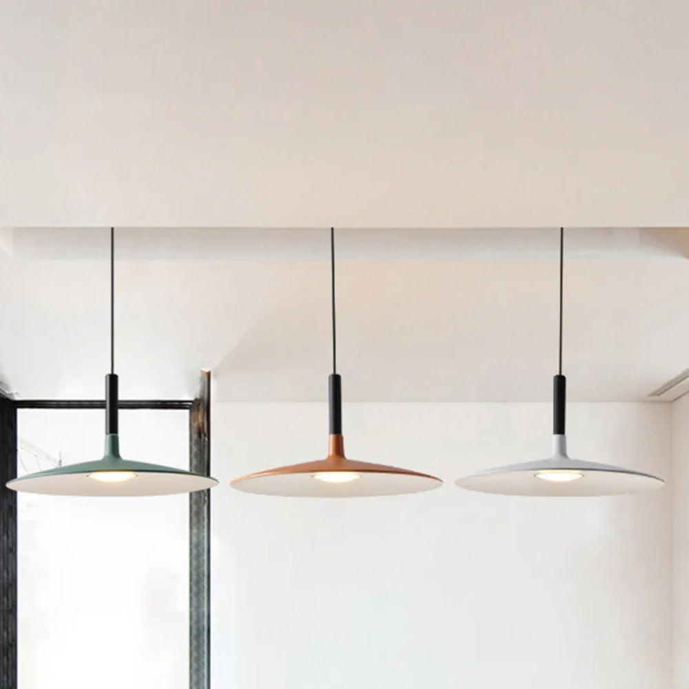 Modern LED Metal Saucer Pendant Light Indoor | Lunora
