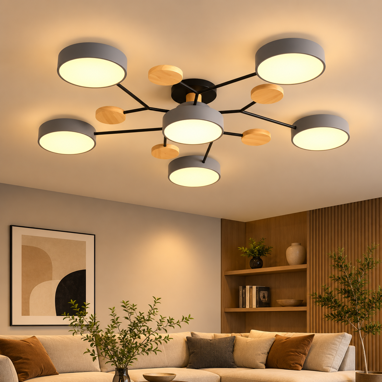 Modern LED Semi Flush Ceiling Light for Living Room | Lurexa