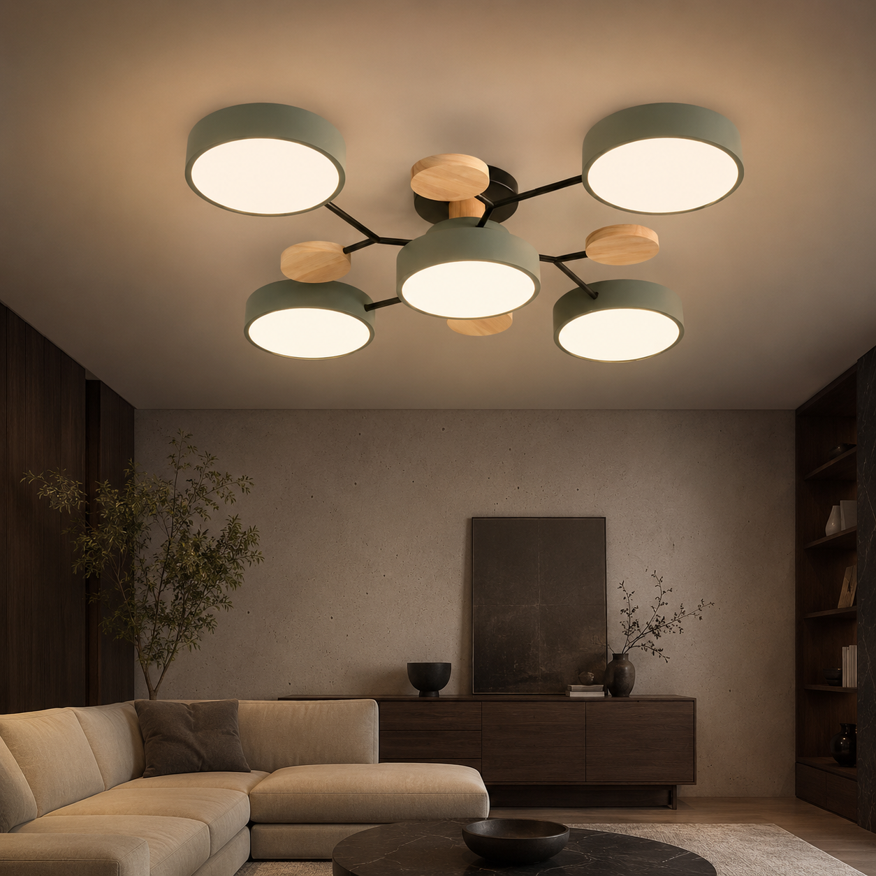 Modern LED Semi Flush Ceiling Light for Living Room | Lurexa