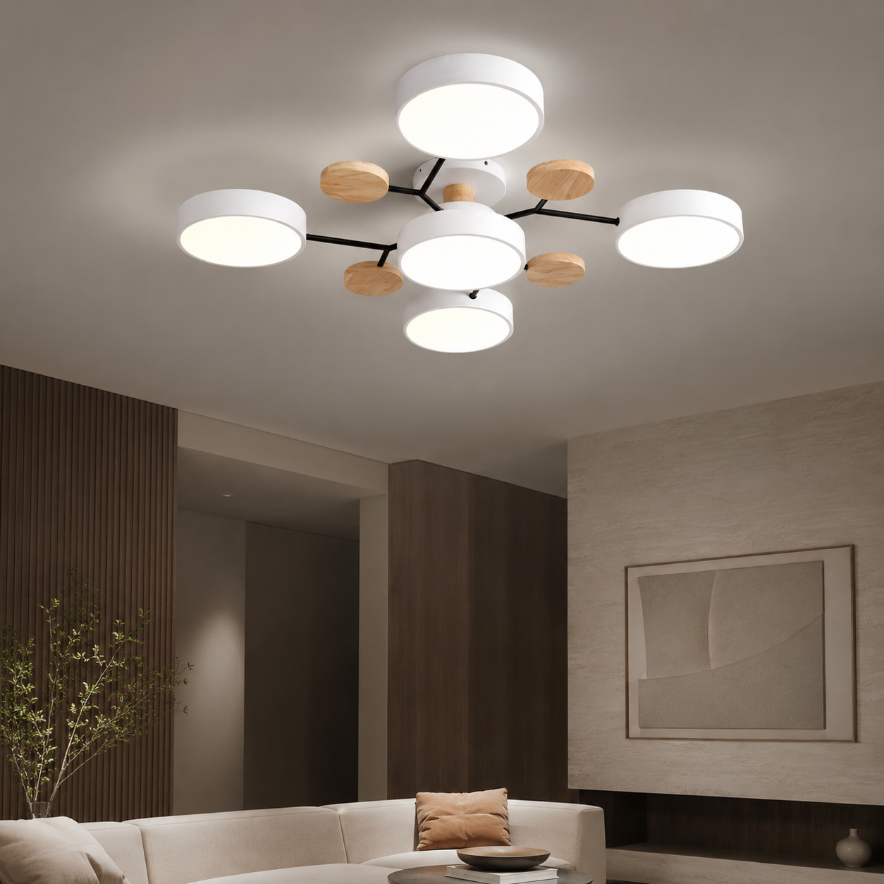 Modern LED Semi Flush Ceiling Light for Living Room | Lurexa