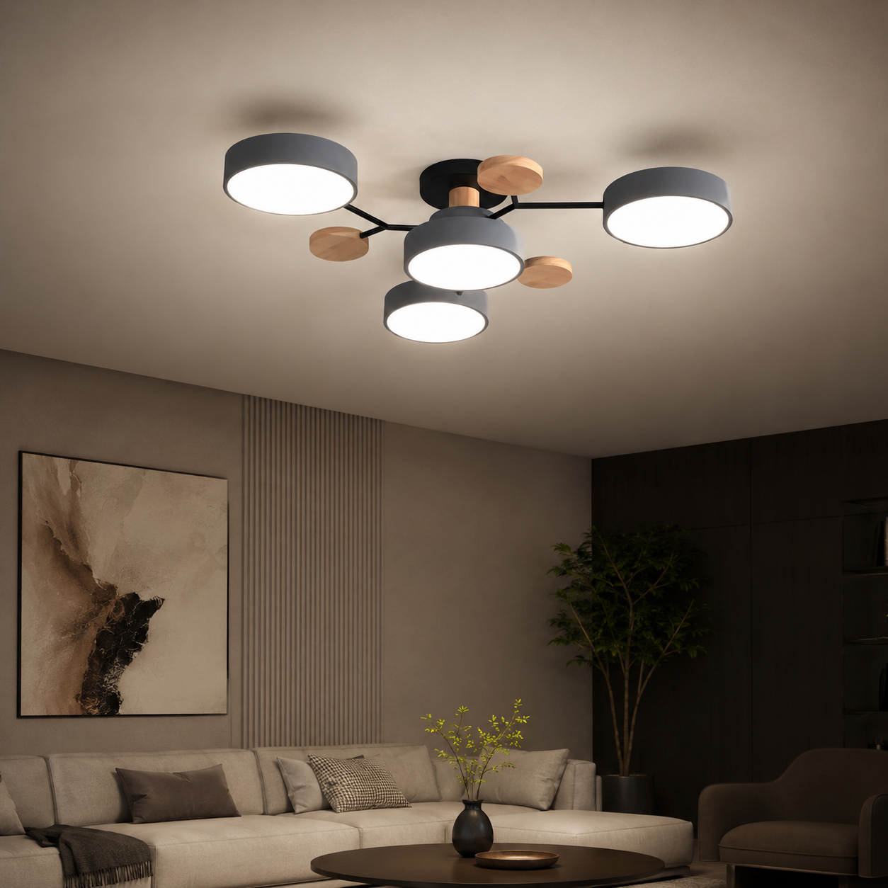 Modern LED Semi Flush Ceiling Light for Living Room | Lurexa