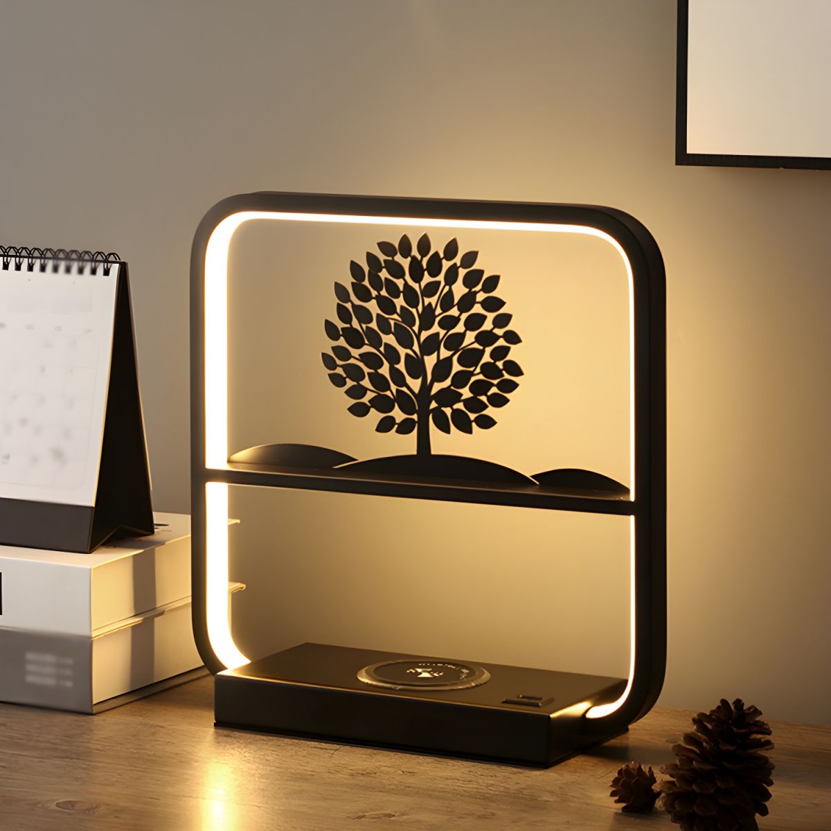Modern LED Table Lamp with Wireless Charging | Lamura