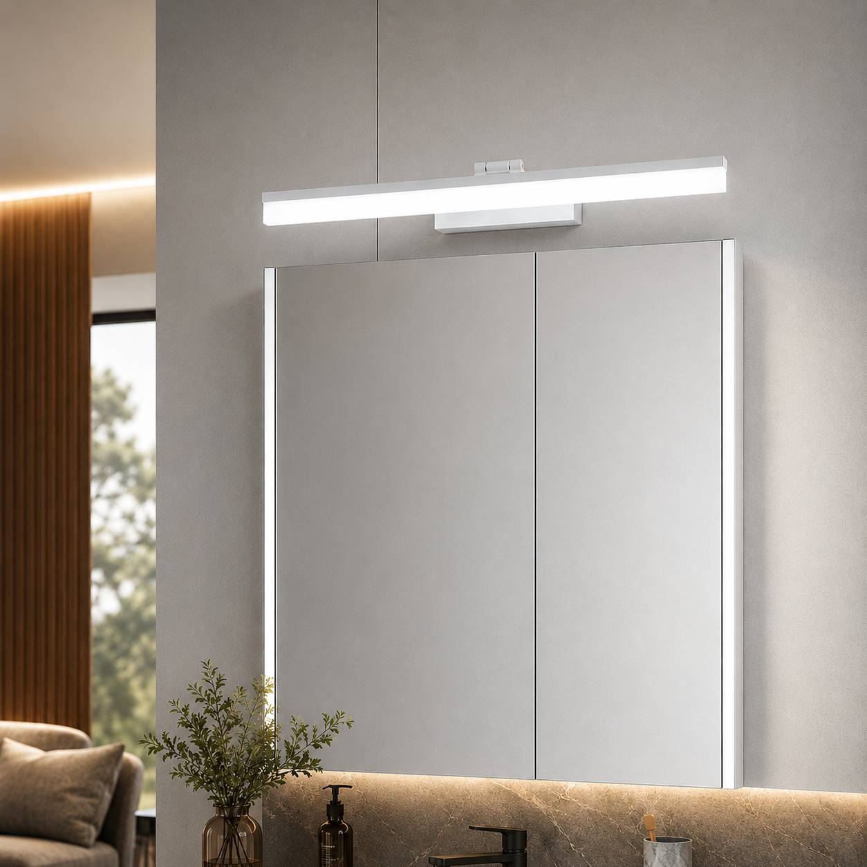 Modern LED Vanity Mirror Wall Light Bar Fixture | Bathora