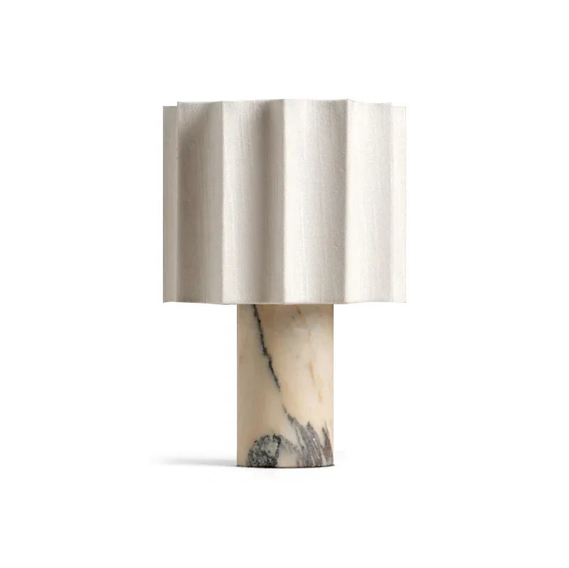 Modern Marble Base Table Lamp with Fabric Shade | Lumeris