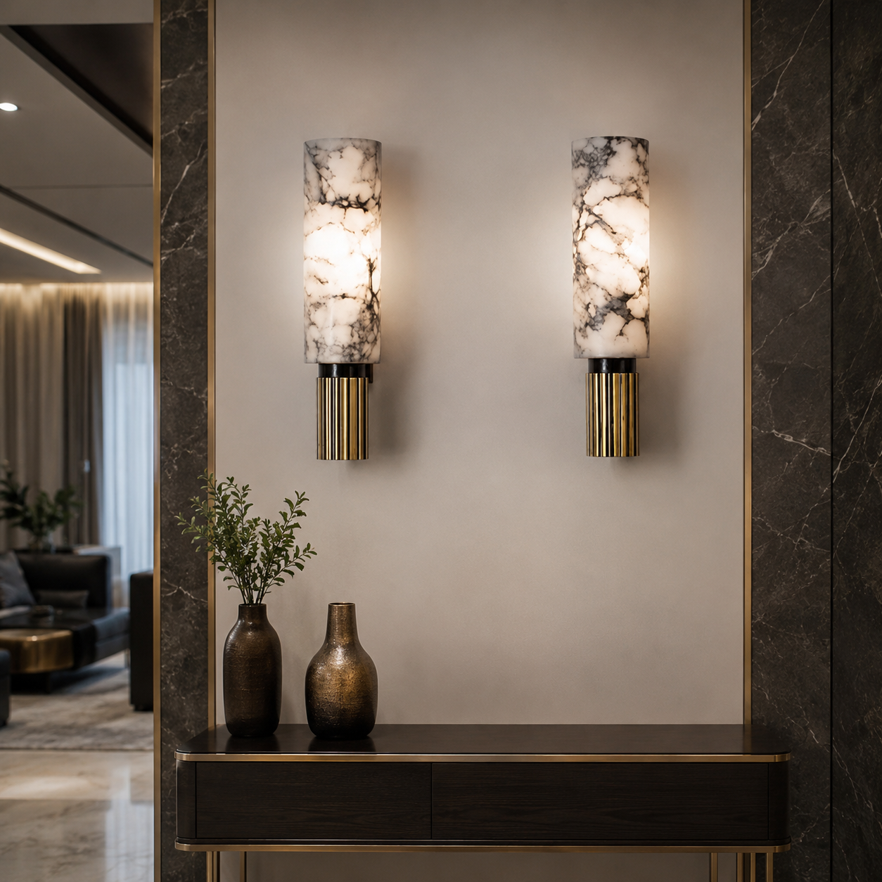 Marble Stone LED Wall Light - Modern Interior Sconce