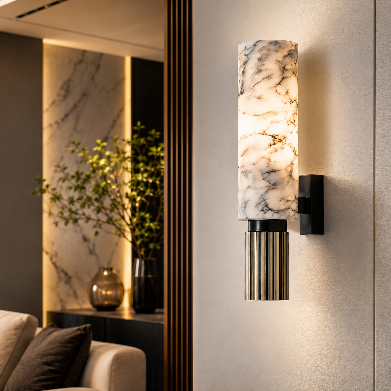 Marble Stone LED Wall Light - Modern Interior Sconce