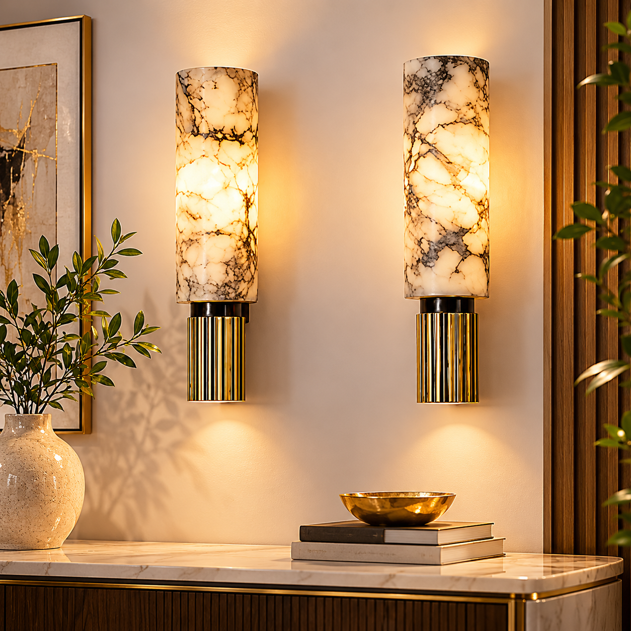 Marble Stone LED Wall Light - Modern Interior Sconce