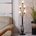 Modern Metal Floor Lamp with Acrylic Flower Shade | Noveska