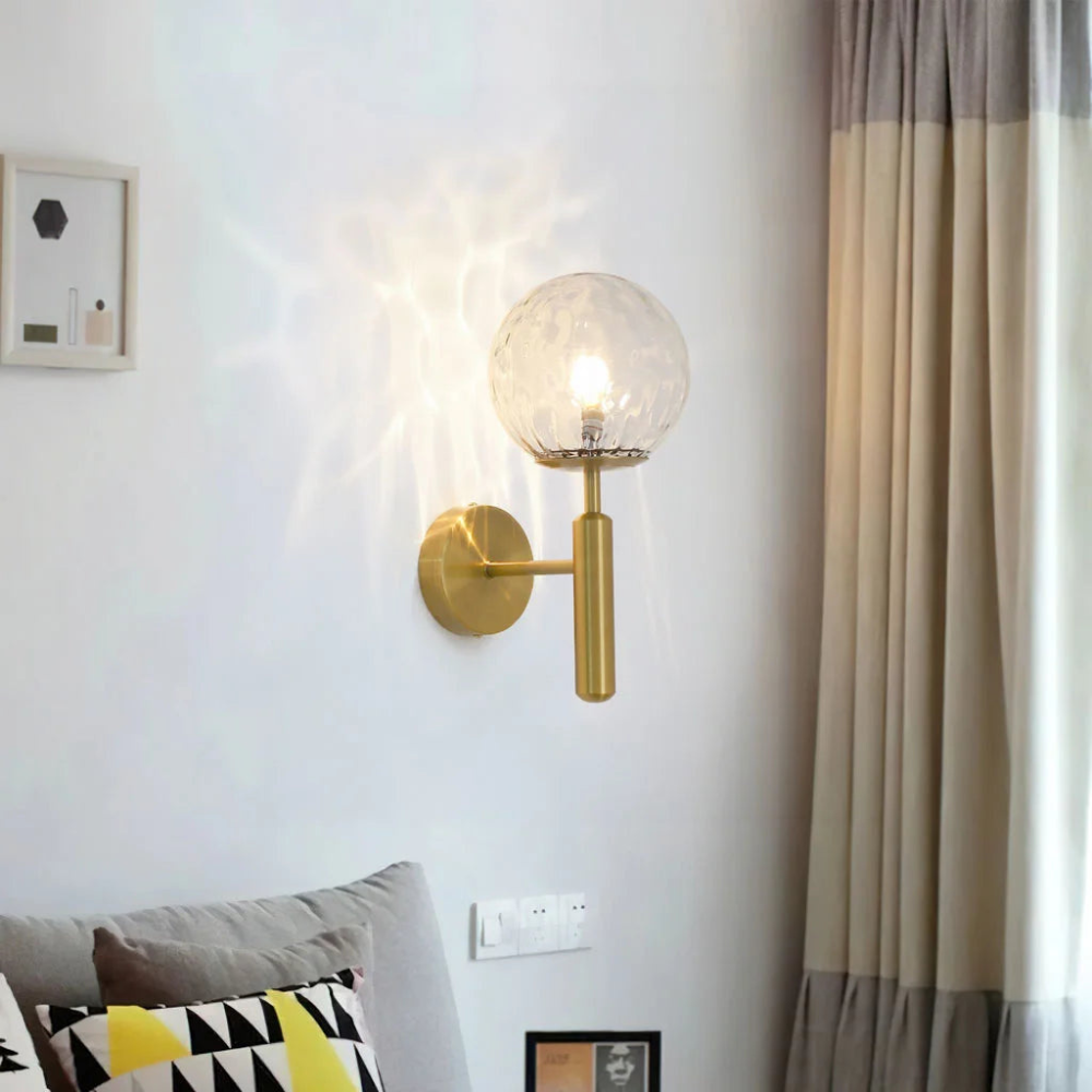 Modern Minimalist Glass Globe Wall Sconce Light | Glacia