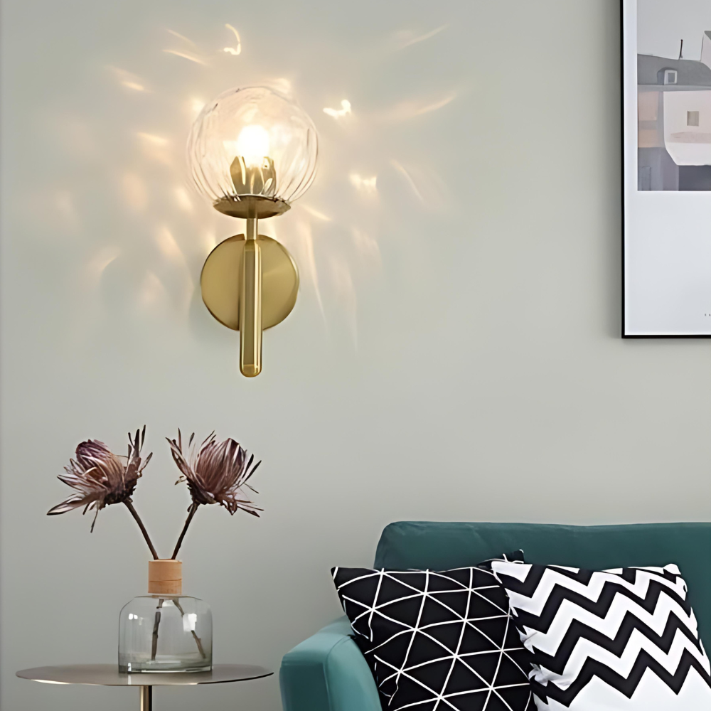 Modern Minimalist Glass Globe Wall Sconce Light | Glacia