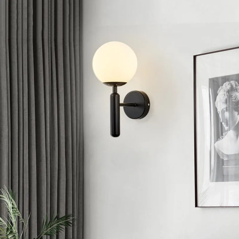 Modern Minimalist Glass Globe Wall Sconce Light | Glacia