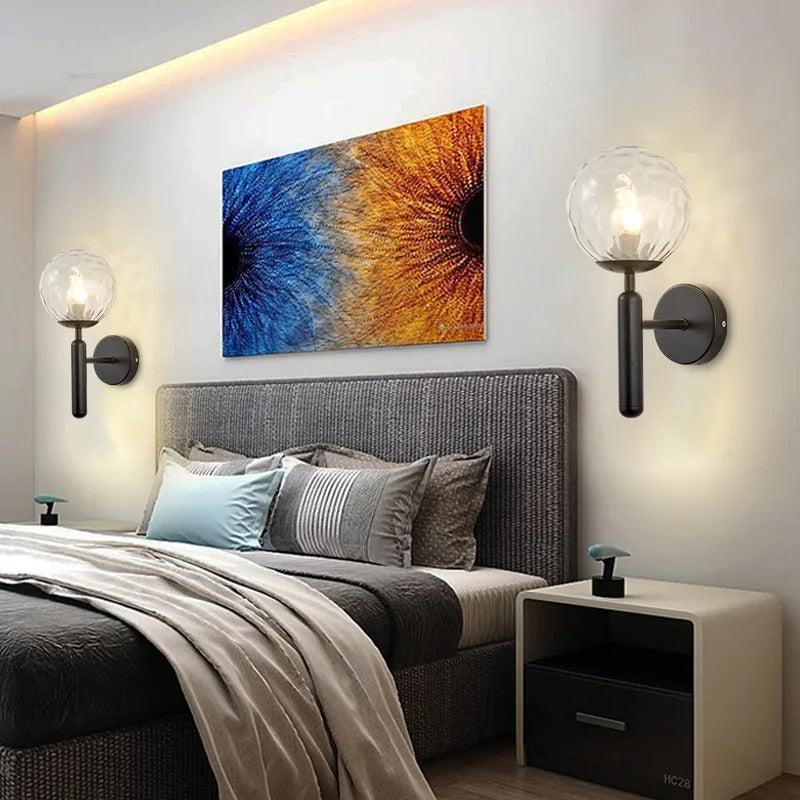Modern Minimalist Glass Globe Wall Sconce Light | Glacia