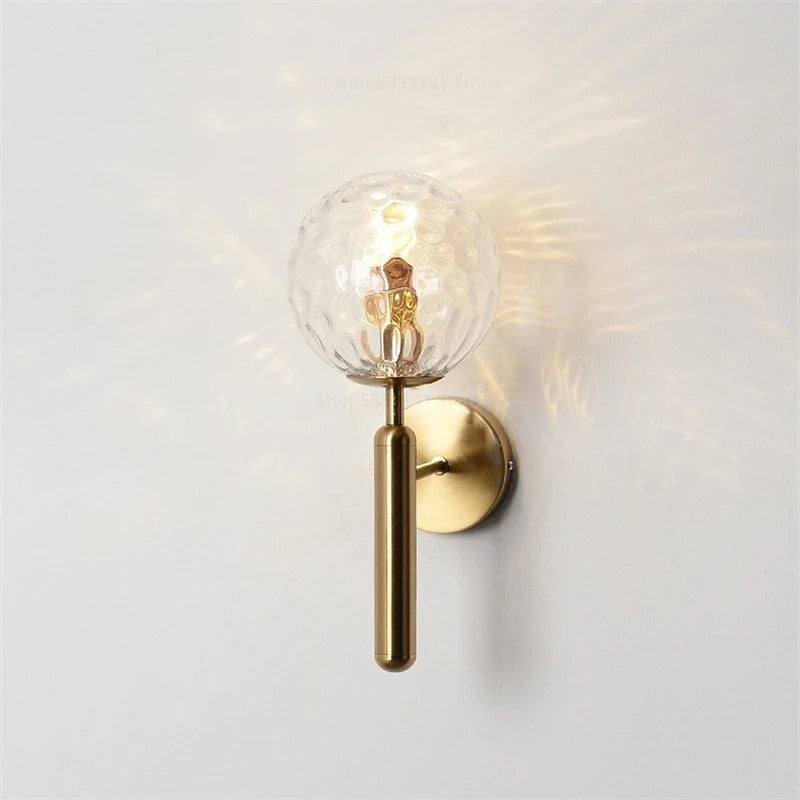 Modern Minimalist Glass Globe Wall Sconce Light | Glacia