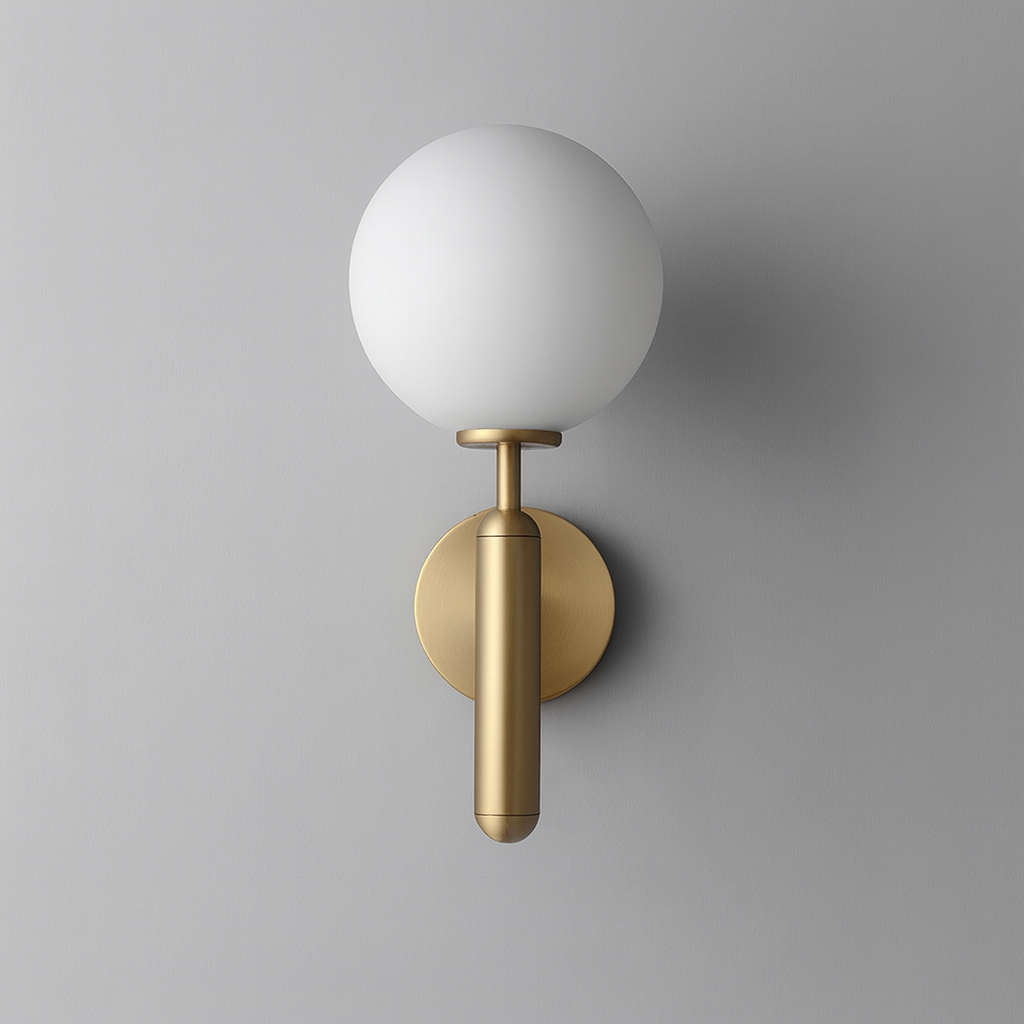 Modern Minimalist Glass Globe Wall Sconce Light | Glacia