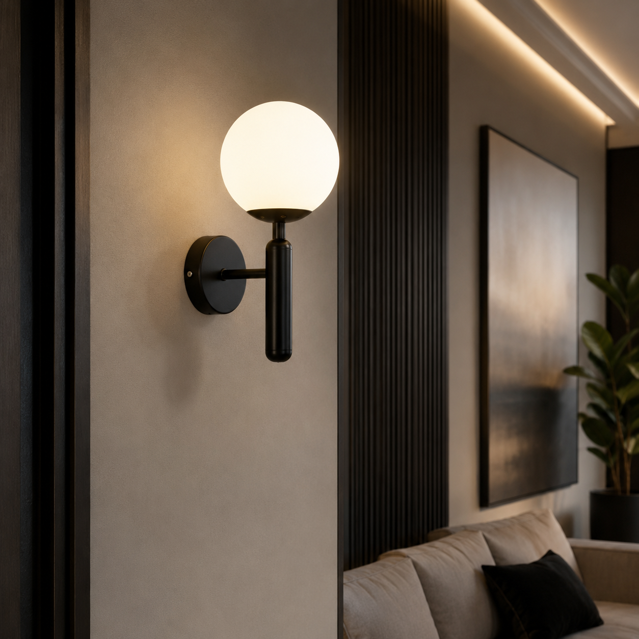 Modern Minimalist Glass Globe Wall Sconce Light | Glacia