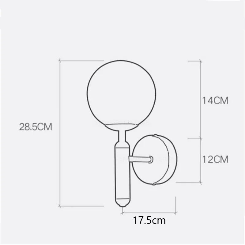 Modern Minimalist Glass Globe Wall Sconce Light | Glacia
