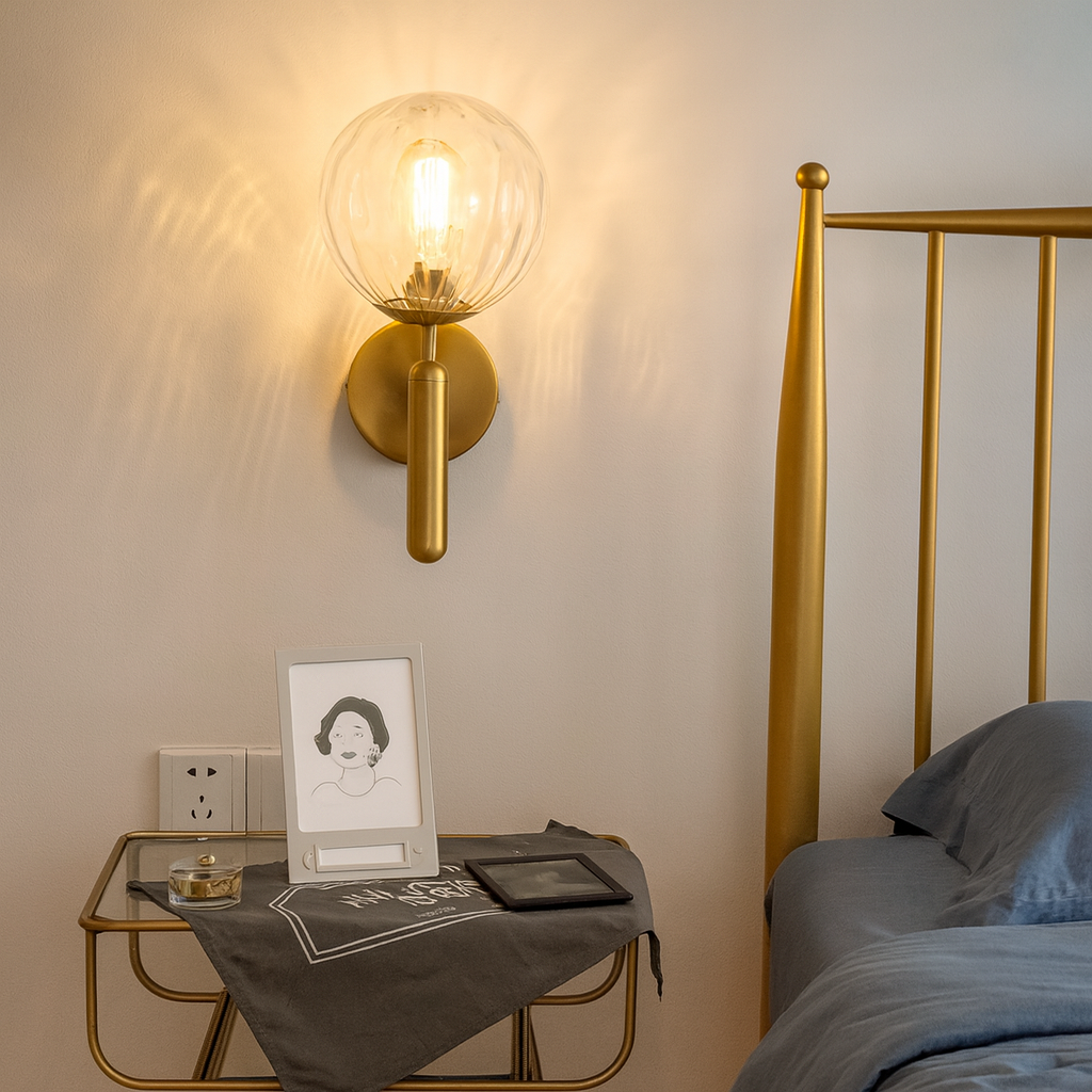 Modern Minimalist Glass Globe Wall Sconce Light | Glacia