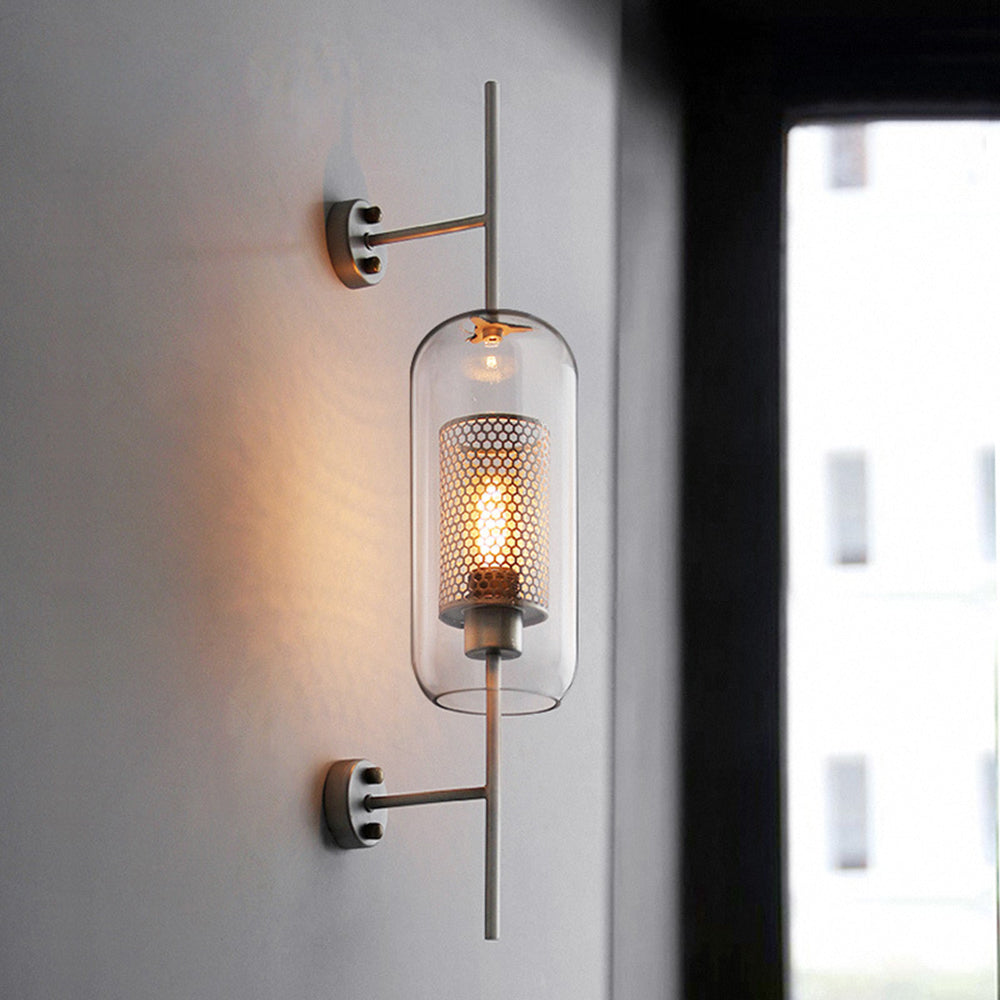 Modern Nordic Metal Glass Industrial Wall Light | Pelvino