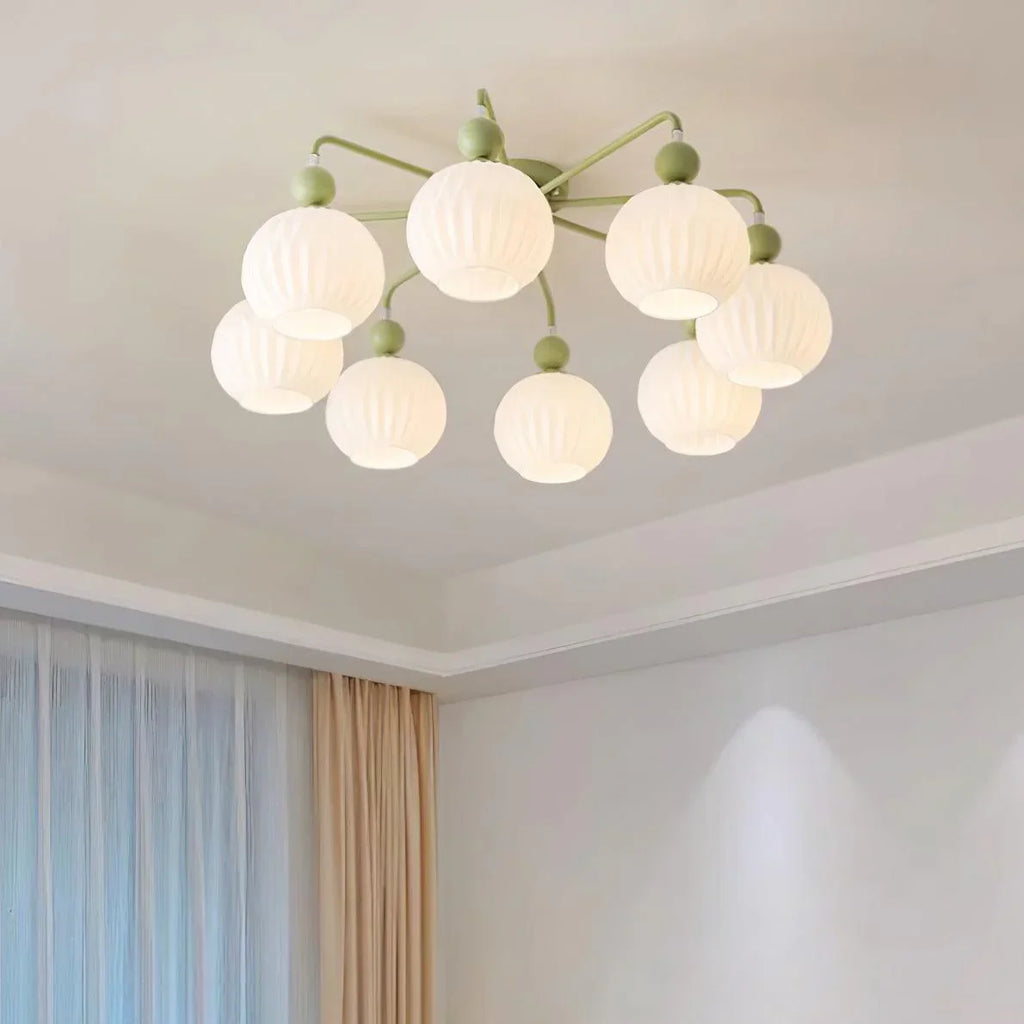Modern Ribbed Glass Ceiling Light Fixture | Lumvir