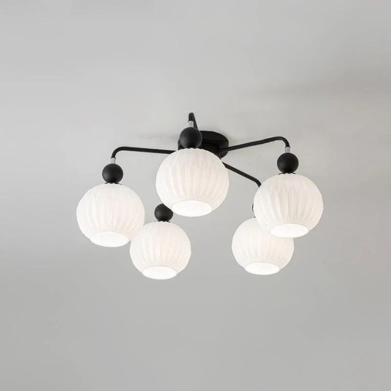 Modern Ribbed Glass Ceiling Light Fixture | Lumvir