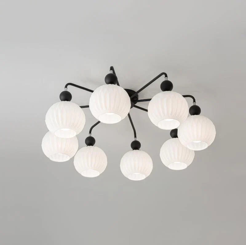 Modern Ribbed Glass Ceiling Light Fixture | Lumvir