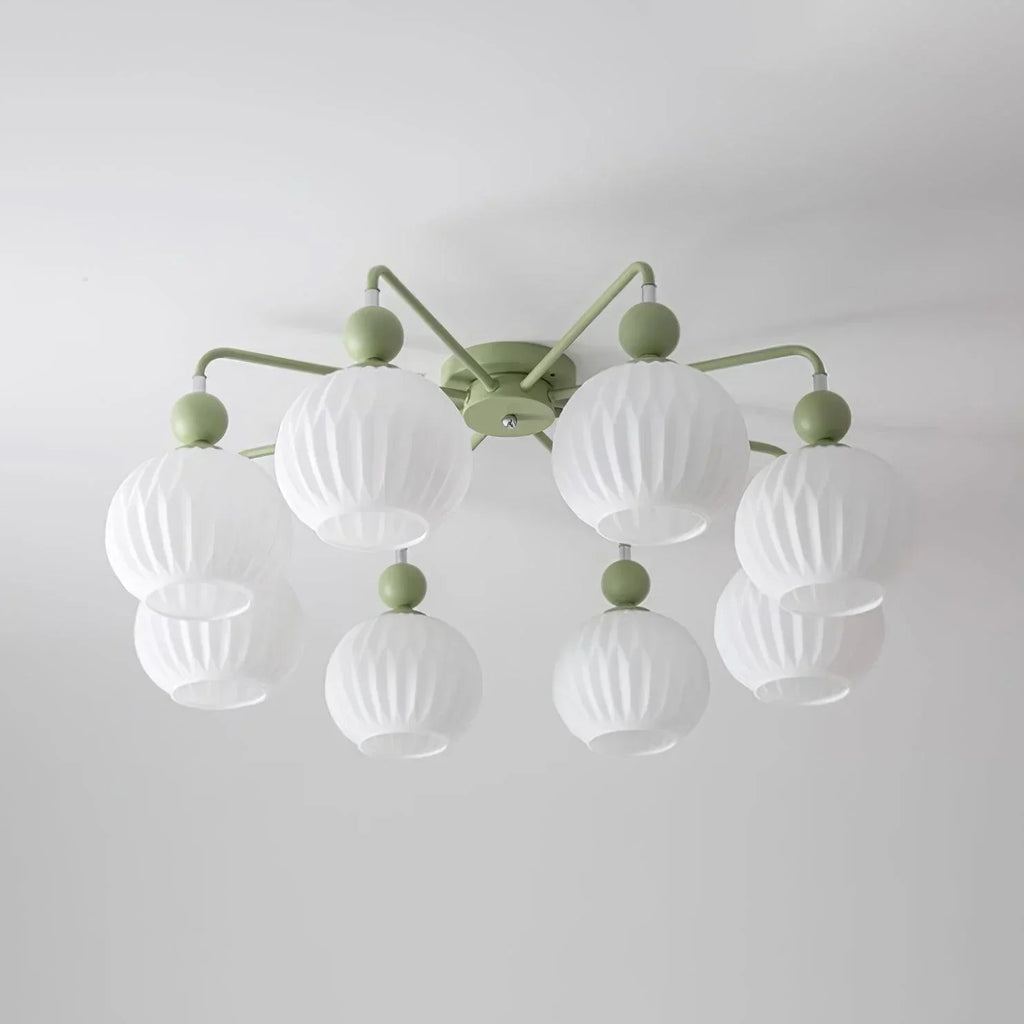 Modern Ribbed Glass Ceiling Light Fixture | Lumvir