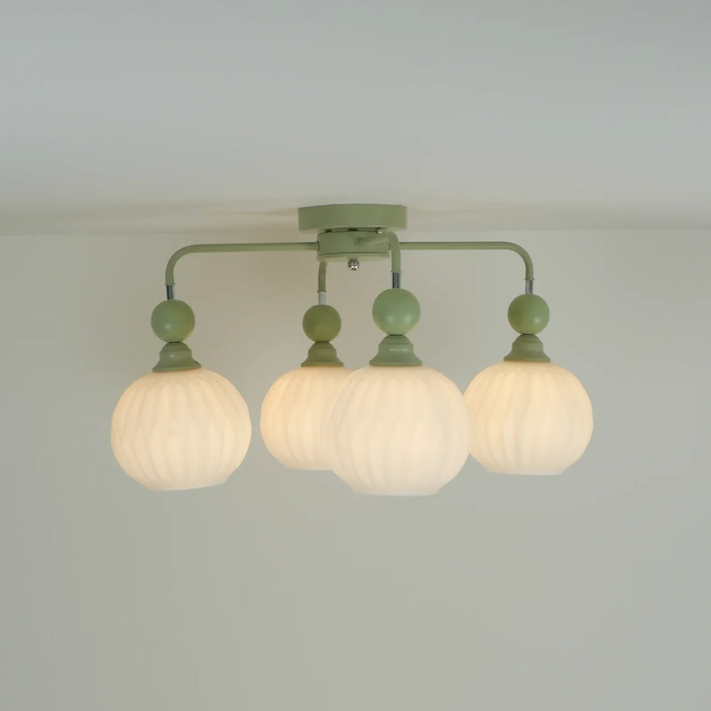Modern Ribbed Glass Ceiling Light Fixture | Lumvir