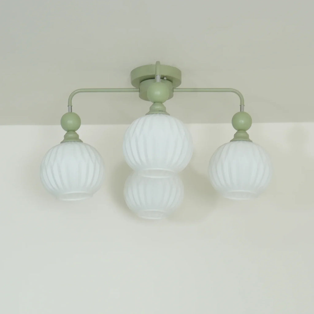 Modern Ribbed Glass Ceiling Light Fixture | Lumvir