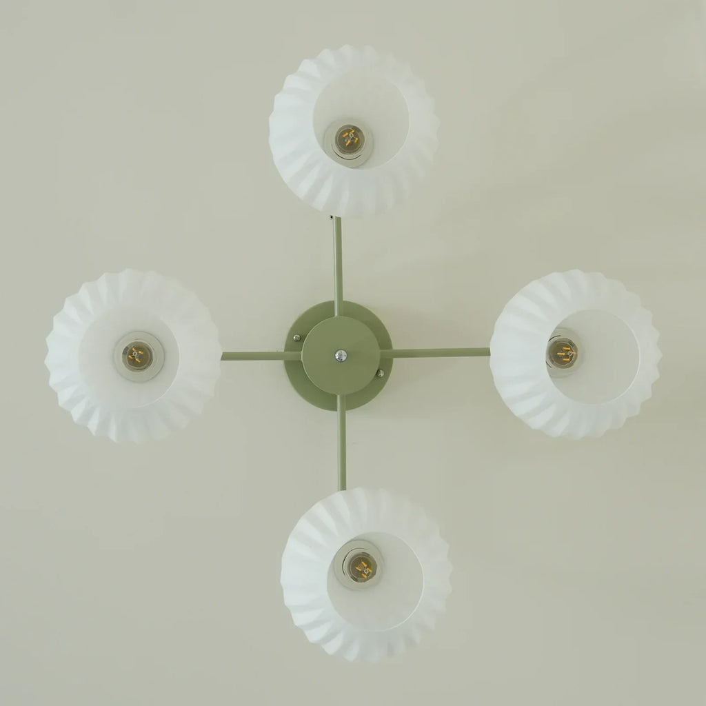 Modern Ribbed Glass Ceiling Light Fixture | Lumvir