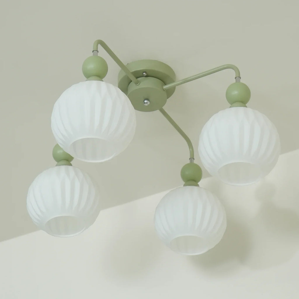 Modern Ribbed Glass Ceiling Light Fixture | Lumvir