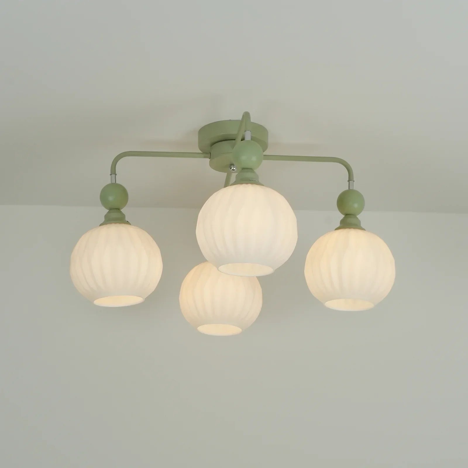 Modern Ribbed Glass Ceiling Light Fixture | Lumvir