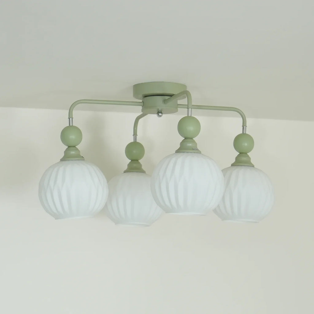 Modern Ribbed Glass Ceiling Light Fixture | Lumvir