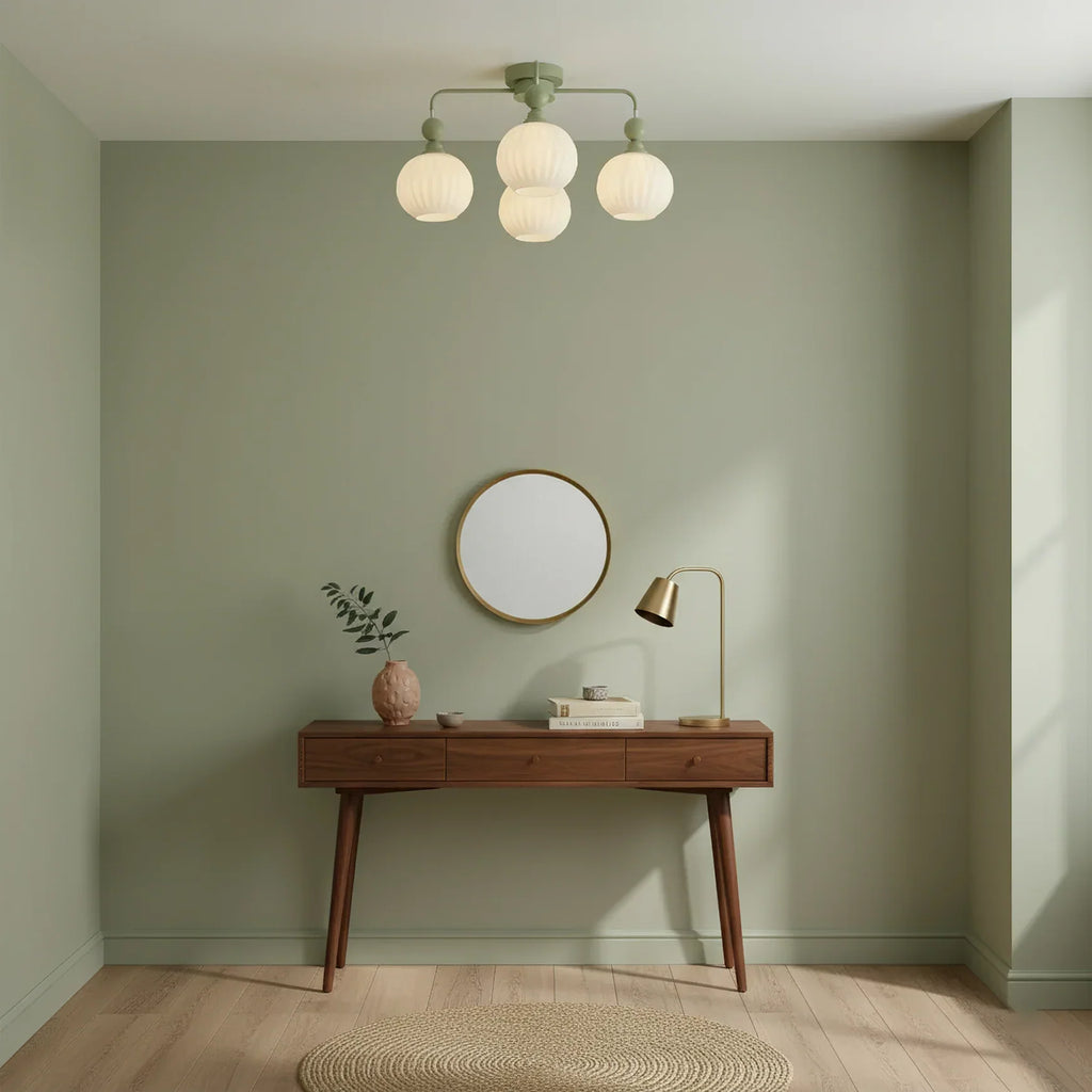Modern Ribbed Glass Ceiling Light Fixture | Lumvir