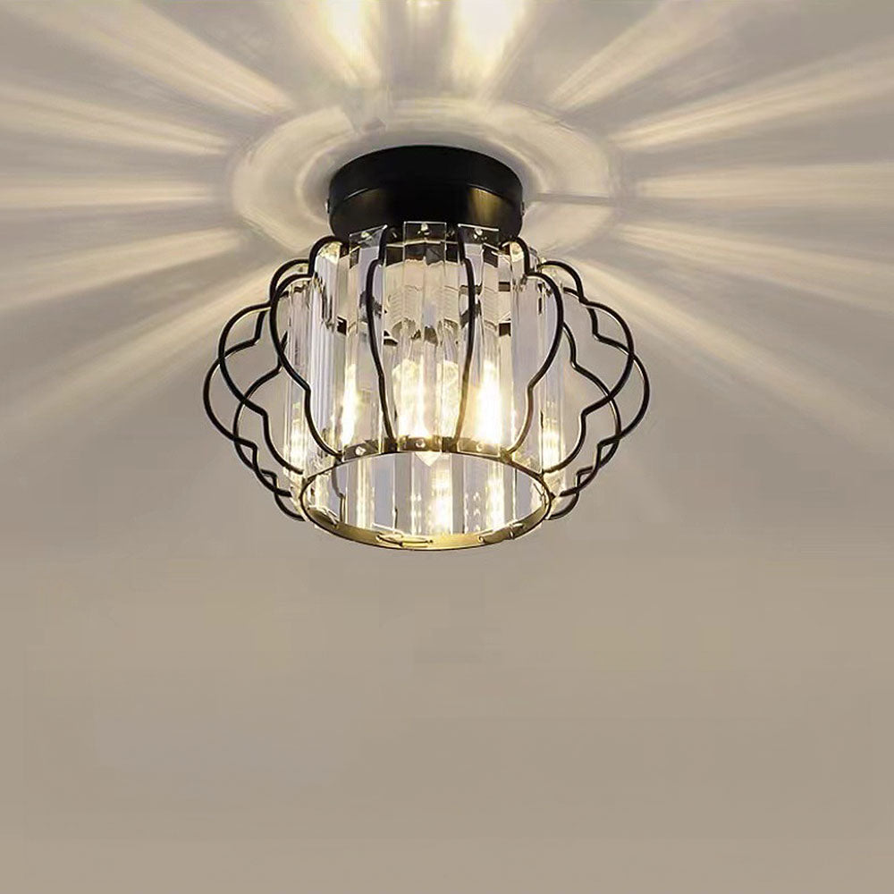 Modern Round Crystal Ceiling Light Gold or Black | Vilion