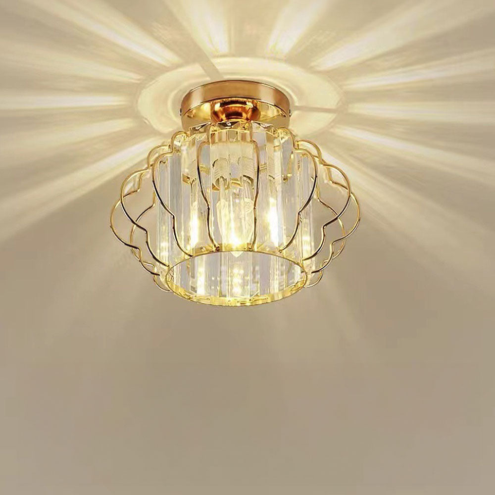 Modern Round Crystal Ceiling Light Gold or Black | Vilion