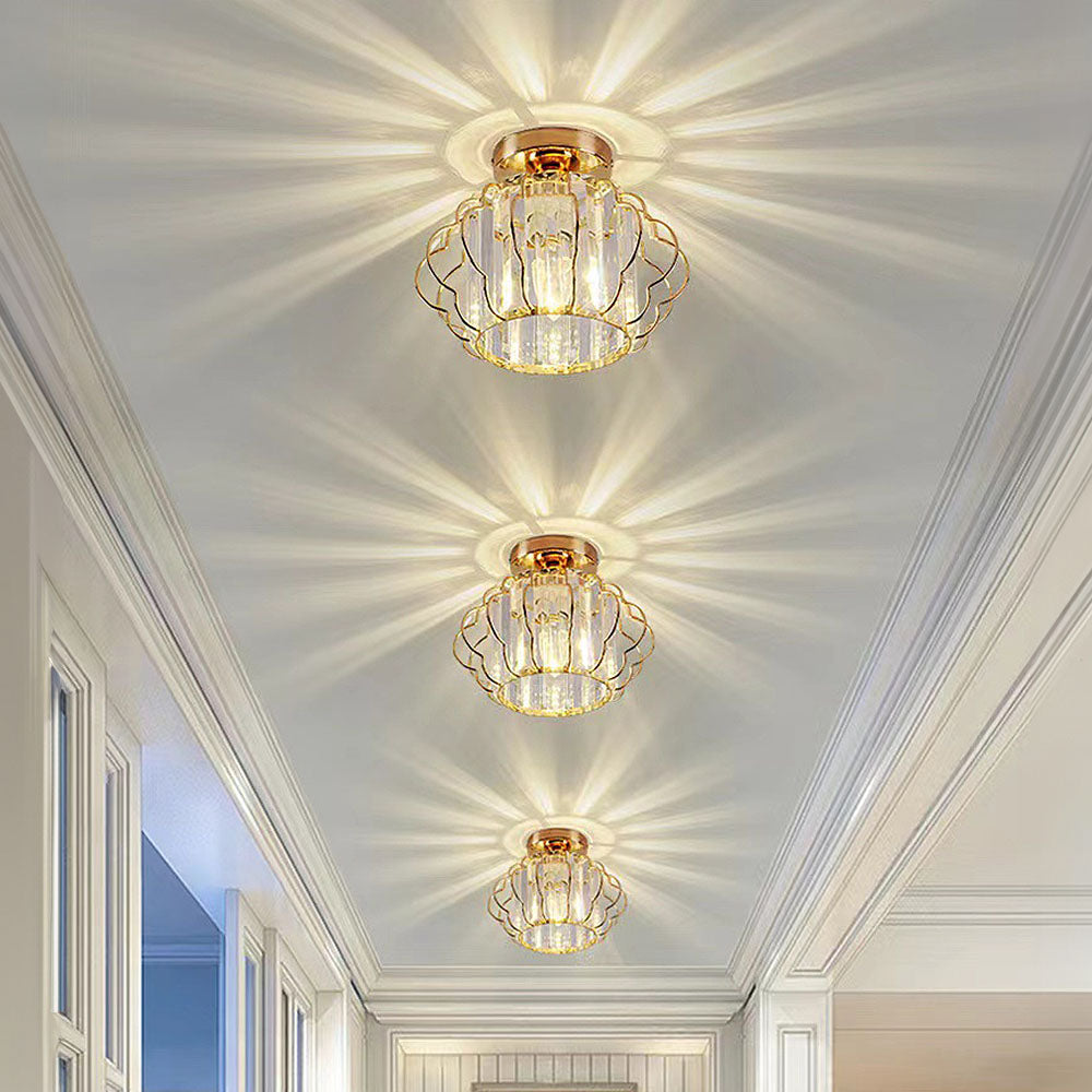 Modern Round Crystal Ceiling Light Gold or Black | Vilion